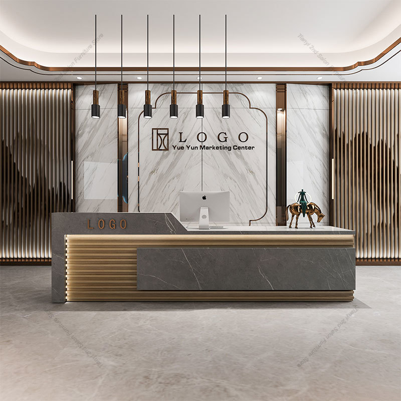 Office Furniture - Balcão de Recepção Moderno de Alto
